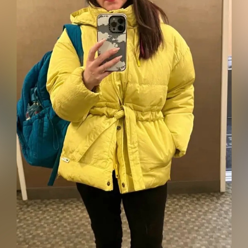 OOF Yellow Women's Puffer Coat 46/US 10 - Picture 12 of 12